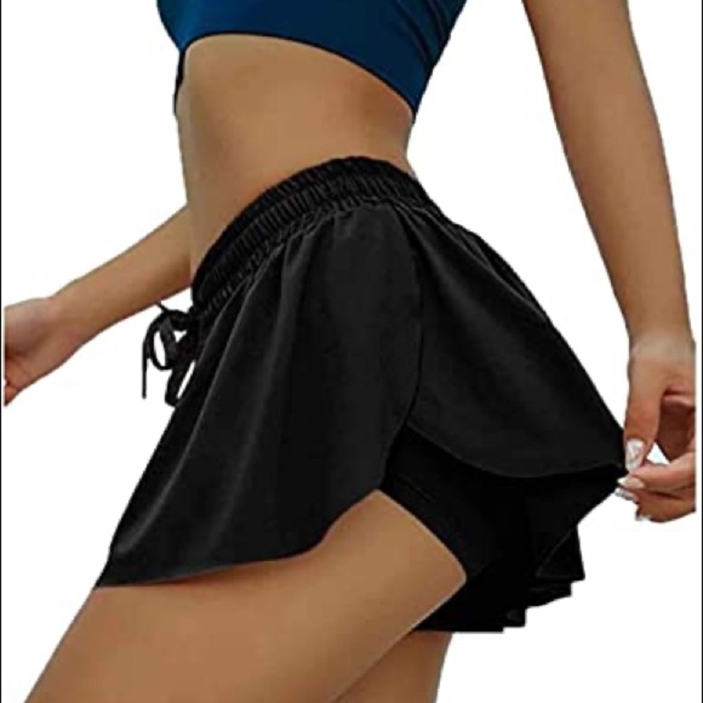 VIRAL TIK TOK FLOWY SHORTS BLACK SO CUTE